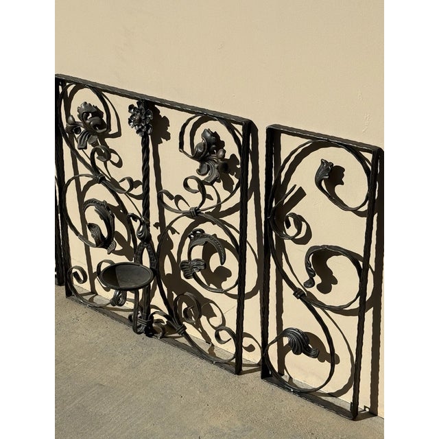 Vintage Spanish style 3 Piece Iron Wall Candleholder Wall Hanging Decor Gorgeous Wall Plaques, Wall Decor in Good Vintage...