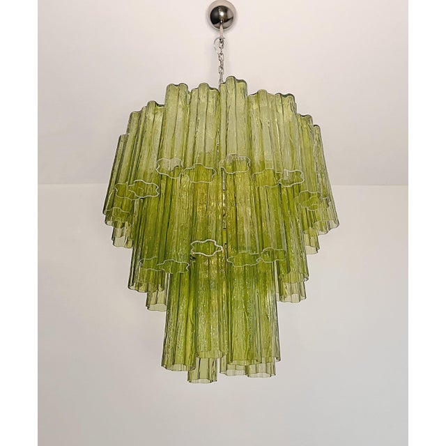 Mid-Century Modern Murano Glass Three-Tier Tube Chandelier, 1990s For Sale - Image 15 of 15