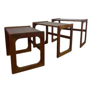 Vintage Danish Nesting Tables in Teak, 1960s, Set of 3 For Sale