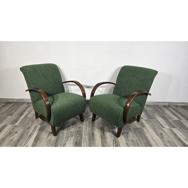 Lounge Chairs by Jindrich Halabala, 1940s, Set of 2 For Sale - Image 4 of 12