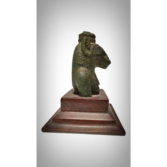 Egyptian Bronze Seckhmet Lion-Headed Goddess Figure For Sale - Image 12 of 18