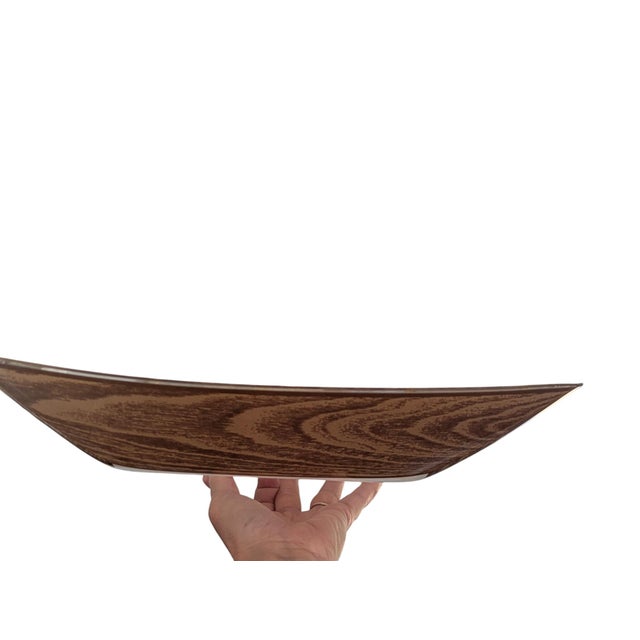 Mid Century Modern Faux Bois Glass Light Fixture Cover For Sale - Image 9 of 13