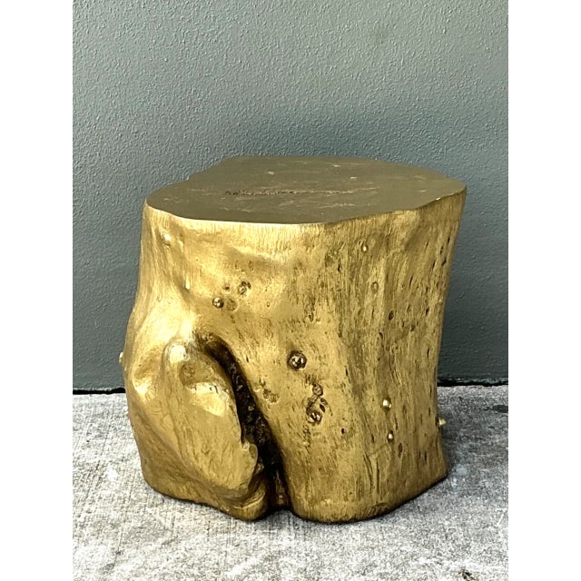 Gold Vintage Gold Tree Trunk Side Table For Sale - Image 8 of 12