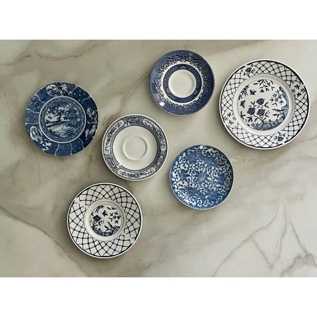 Mid 20th Century Blue and White Plate Collection- Set of Six For Sale In Jacksonville, FL - Image 6 of 11