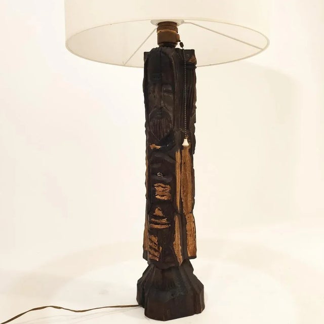 Wood Spanish Wooden Table Lamp, 1950s For Sale - Image 7 of 11