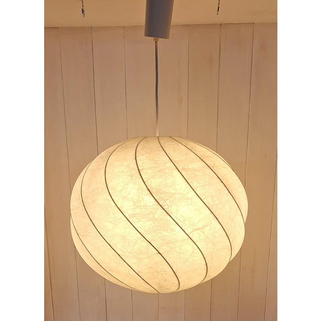 Metal Vintage Italian Cocoon Ceiling Lamp, 1970s For Sale - Image 7 of 7