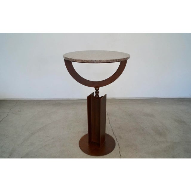 Art Deco Industrial Art Deco Pedestal Table For Sale - Image 3 of 13