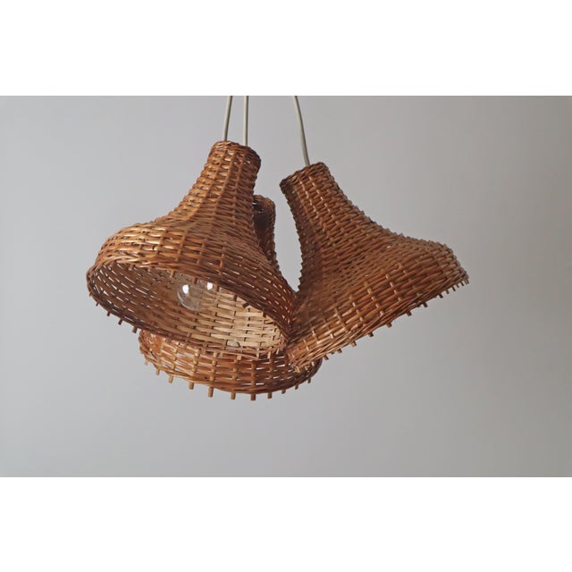 Mid-Century Modern Pendant Lights in Rattan, Germany, 1960s, Set of 3 For Sale - Image 18 of 18