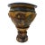 Vintage Majolica Style Pedestal Jardinière Planter With Figural Relief For Sale