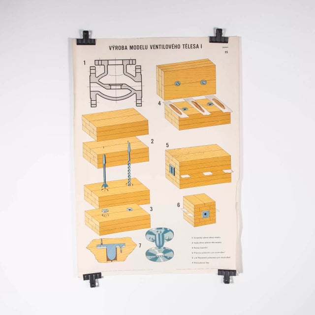 Czech Technical Industrial Foundry Mould Engineering Poster 14, 1950 For Sale - Image 3 of 10