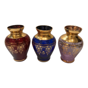 Vinatge Vecchia Murano Art Glass Vases-Set of 3