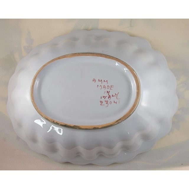 Italian Vintage Amm Faenza Garofano Serving Bowl - Hand-Painted Italian Majolica For Sale - Image 3 of 5