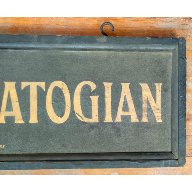 Black Early 20th Century Double Sided "The Saratogian" Saratoga Newspaper Sign For Sale - Image 8 of 16