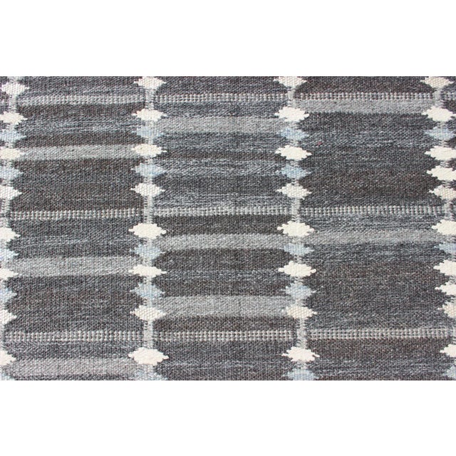 Scandinavian Flat-Weave Rug in Gray Tones by Keivan Woven Arts 9'6 X 11'10 For Sale - Image 9 of 13