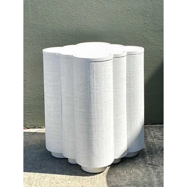 Vintage Grasscloth Side Table For Sale - Image 9 of 12