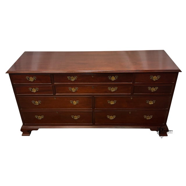 Late 20th Century Vintage Craftique Chippendale Style Solid Mahogany Dresser For Sale - Image 5 of 12