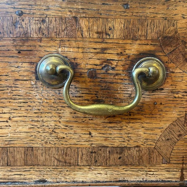 Antique George III Oak Dresser Base with Cabriole Legs and Brass Escutcheons, 1810 For Sale - Image 10 of 11