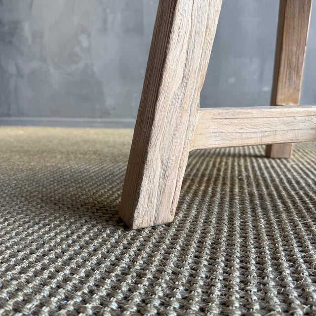 Late 20th Century Vintage Elm Wood Wheel Side Table #4c2 For Sale - Image 5 of 9