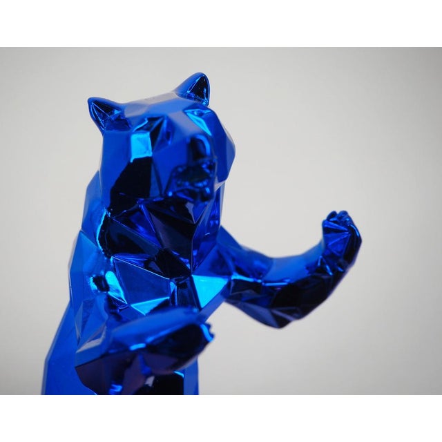 Plastic Blue Resin Standing Bear from Richard Orlinski For Sale - Image 7 of 8