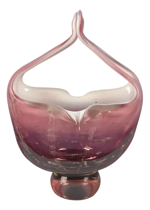 Modern Murano Glass Vase in Pink White Transparent Sommerso, 1970s