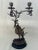 Japonisme Late 20th Century Detailed Bronze Crane With Foliage Candlabra For Sale - Image 3 of 9