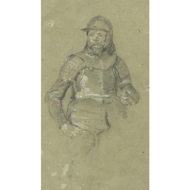 Ernest Crofts RA, Resting Soldier Study, Waterloo, Late 19th Century, Graphite Drawing For Sale - Image 3 of 5