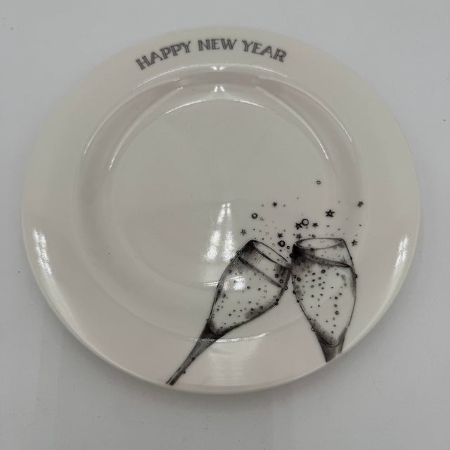 Contemporary Vintage Salad Plates in Millennium by Epoch 8" Champagne Glass Toast Cheers Y2k - Set of 8 For Sale - Image 3 of 7