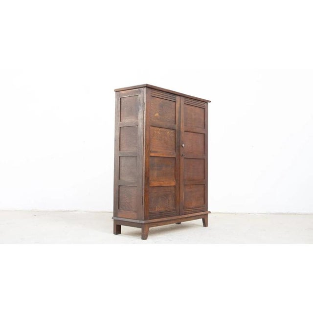 Small Wardrobe by René Gabriel, Reconstruction Period, 1945, 1890s, Oak For Sale - Image 6 of 10