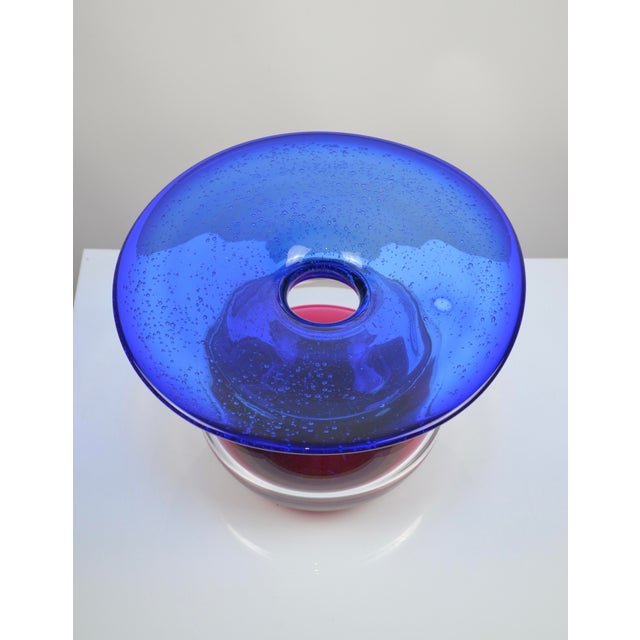 Large Vintage Vase in Blown Glass, 1980s For Sale - Image 9 of 11