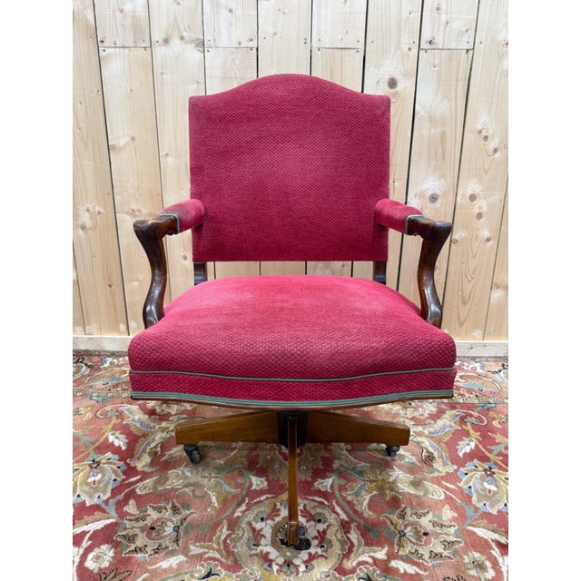 Wood Edwardian Swivel Office Chair in Wood and Cast Iron, 1920s For Sale - Image 7 of 7