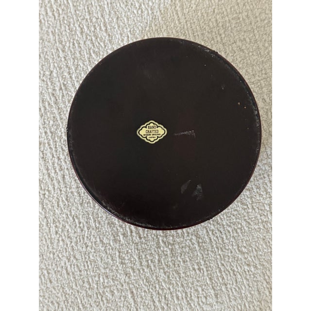 Vintage Chinoiserie Style Red Lacquerware Faux Bamboo Coaster Set by Otagiri For Sale - Image 16 of 17