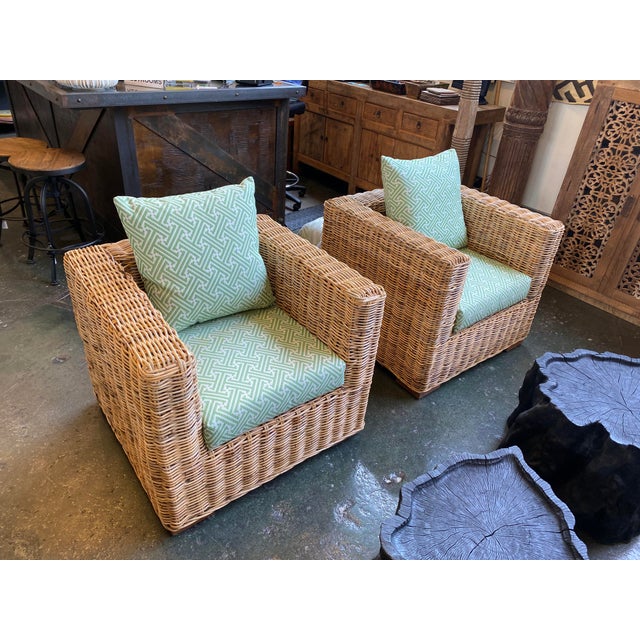 Contemporary Rattan Cube Arm Chair For Sale - Image 11 of 11