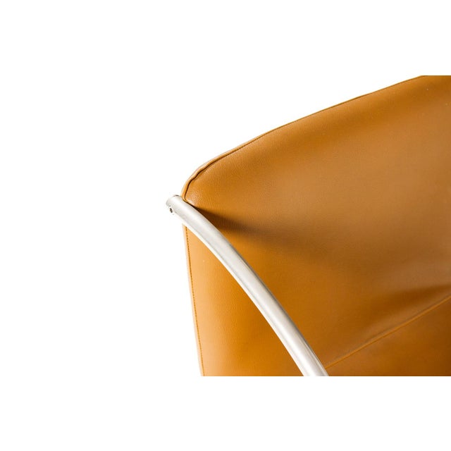 Vintage Mid Century Tubular Chrome Italian Lens Armchairs Attributed to Giovanni Offredi for Saporiti — Set of Four For Sale - Image 11 of 13