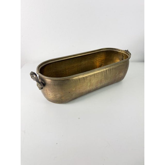 Large Oval Italian Brass Planter, 1950s For Sale - Image 11 of 14