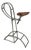 Italian Bar Stool with Brown Leather Bicycle Seat and Chromed Metal, 1970s For Sale