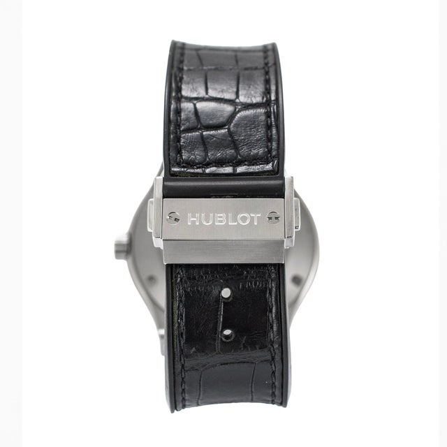Early 21st Century Hublot Classic Fusion 45mm 511.nx.1171.rx Black Dial Titanium Automatic Watch For Sale - Image 5 of 7