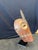 Wood Vintage African Kwele-Style Hand-Carved Wood Antelope Mask on Stand For Sale - Image 7 of 8