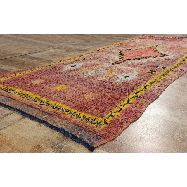 Textile Vintage Boujad Moroccan Rug - 04'04 X 11'07 For Sale - Image 7 of 9