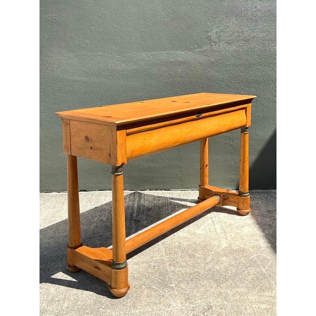 Tan Vintage Baker Milling Road Pine Console For Sale - Image 8 of 12