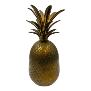Vintage 10” Solid Brass Pineapple Box – Hollywood Regency