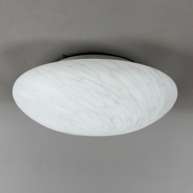 1970s Modern Spiral Satin Murano Glass Ceiling Lamp, 1970s For Sale - Image 5 of 13