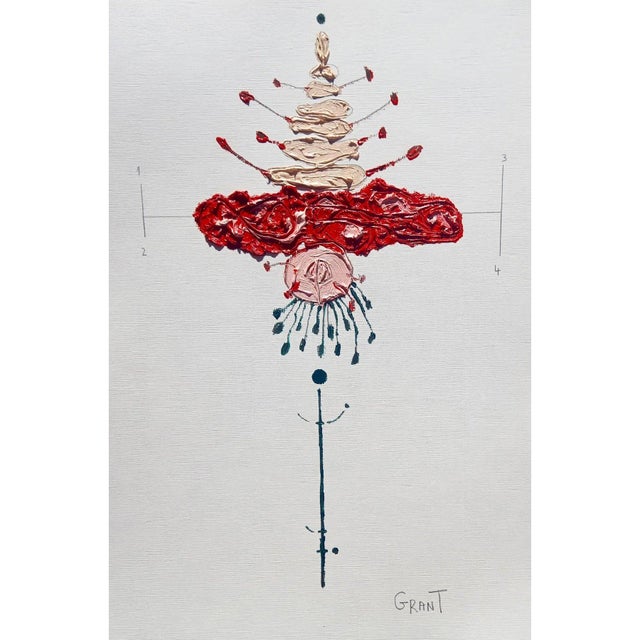 Set of 6 - One-of-a-Kind Organic Modern Framed Botanical Floral Oil Paintings by Diane Grant For Sale - Image 4 of 9