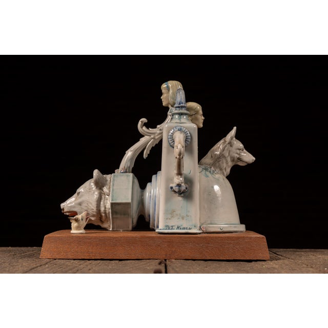 Late 20th Century Surreal Allegorical Figural Ceramic Sculpture by David T. Keyes For Sale - Image 4 of 12