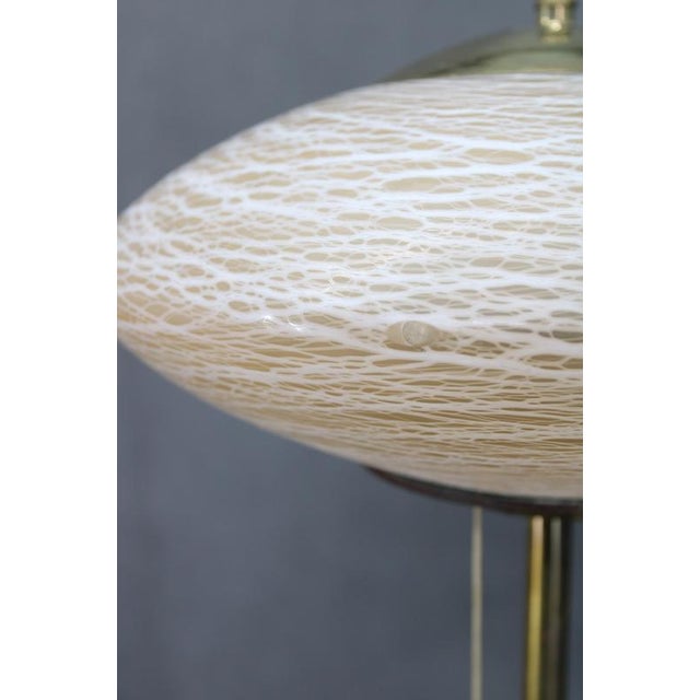 Brass Floor Lamp with Glass Shade, 1940s For Sale - Image 9 of 11