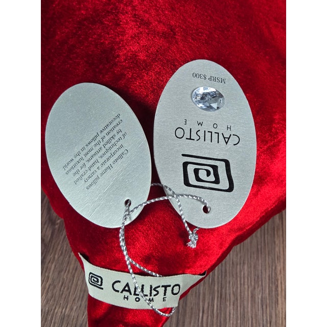 2020s Callisto Home Pillow 22" X 22" Red Snake & Zodiac Signs Embroidered For Sale - Image 5 of 6