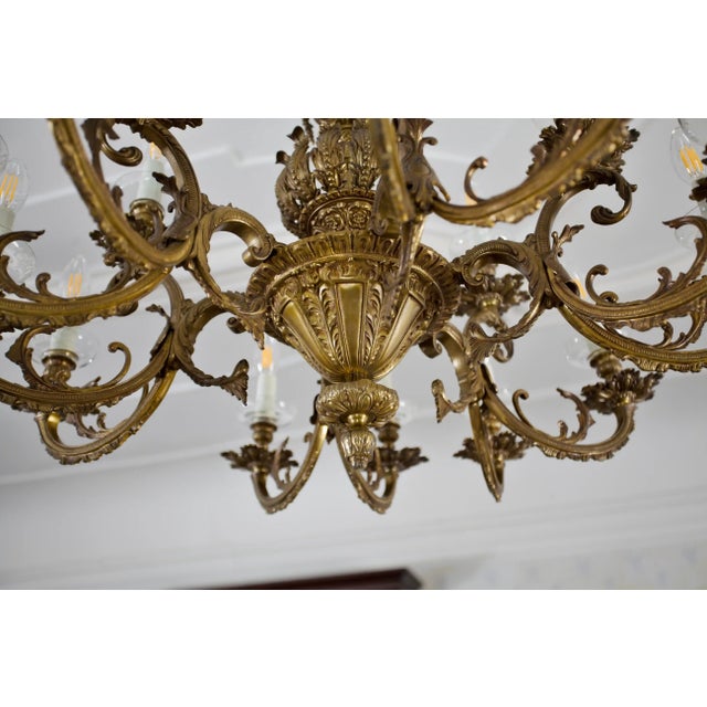 Brass 18-Light Castle Chandeliers, Set of 2 For Sale - Image 6 of 10