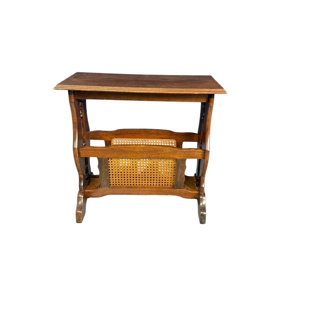 Vintage Wooden Magazine Rack Side Table, 1950 For Sale - Image 12 of 12