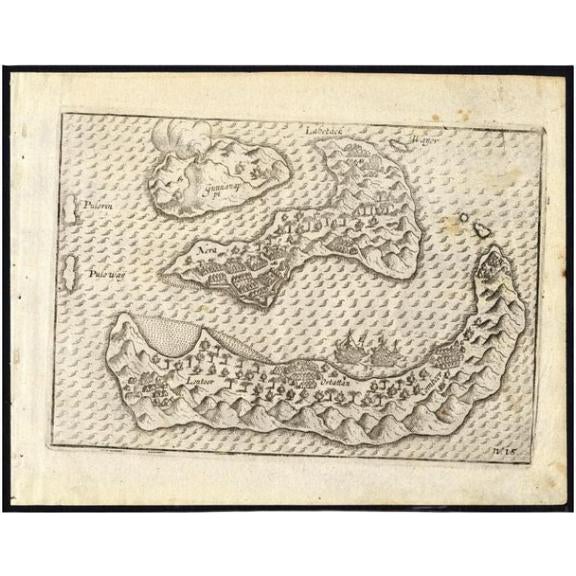 Antique Map of the Banda Islands by Commelin, 1646 For Sale