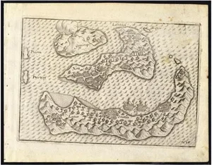 Antique Map of the Banda Islands by Commelin, 1646