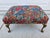 Mid-Century Modern Floral Print Footstool With Brass Colored Legs For Sale - Image 3 of 10